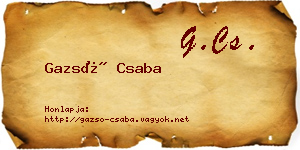 Gazsó Csaba névjegykártya